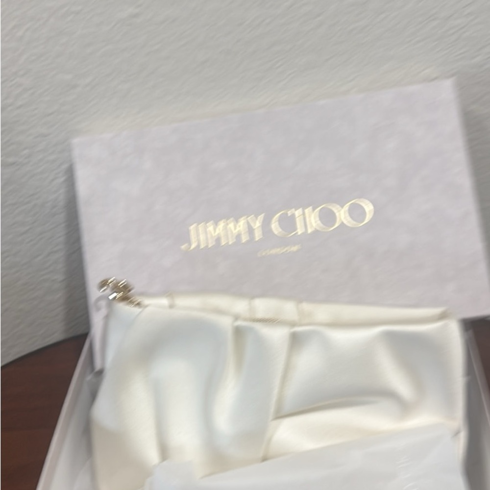 Jimmy Choo Ivory Satin Pouch